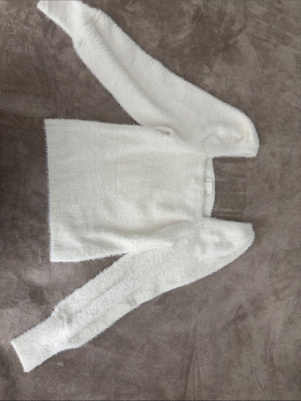 Cozy White Fuzzy Women's Sweater